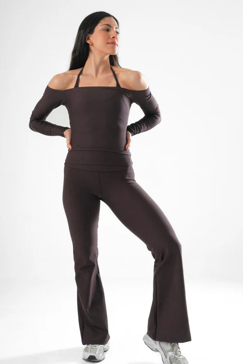 Flare Leggings - CHOCOLATE